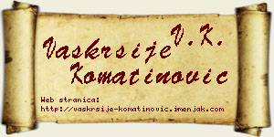 Vaskrsije Komatinović vizit kartica